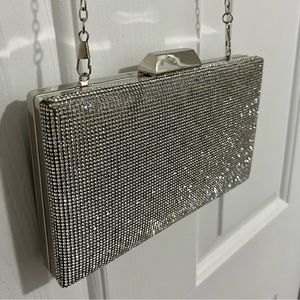 Silver Rhinestone Clutch Bag Le Chateau
